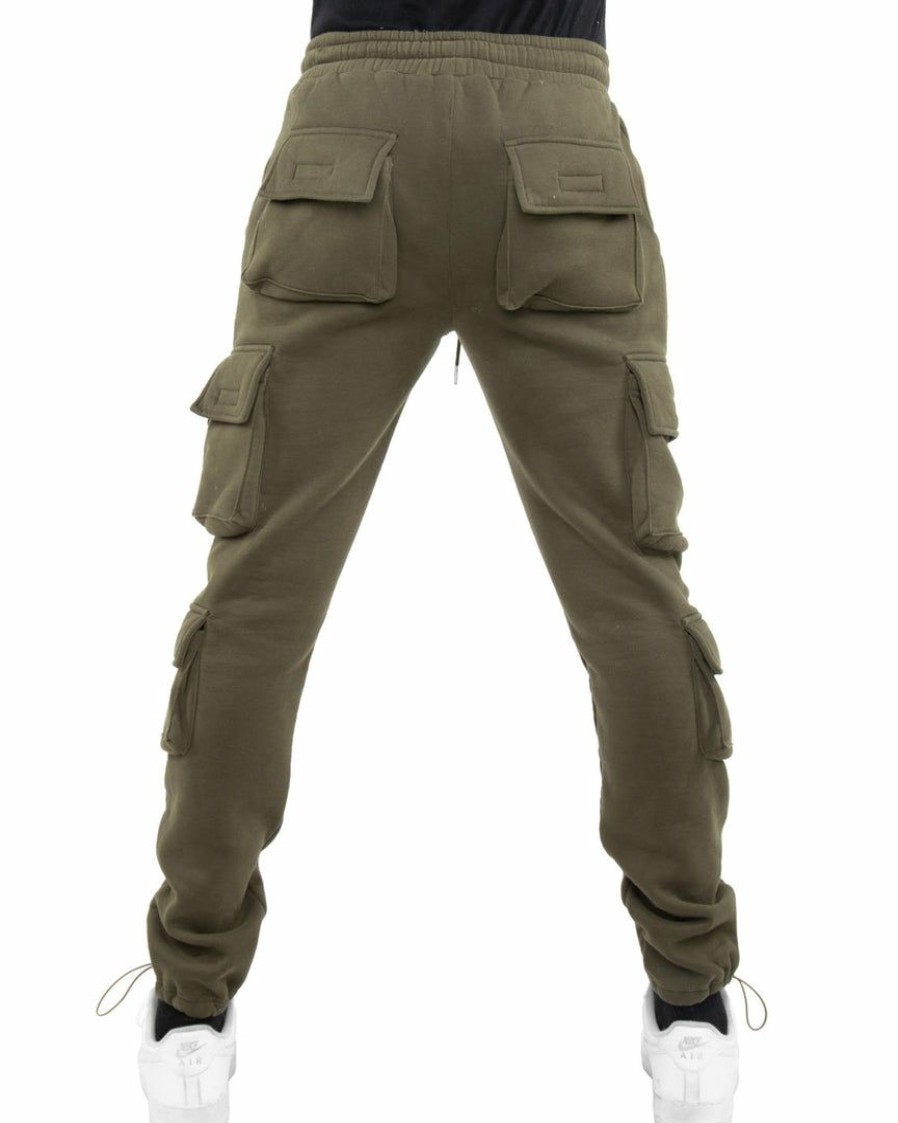 Womens * | Eptm Basics Khaki Brown Fleece Cargo Pants Pants X Joggers