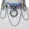 Accessories * | Ae Interstellar Pvc Choker With Chains Holographic