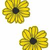 Accessories * | Pastease Daisy: Yellow And Black With Black Flower Nipple Pasties Accessories