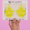 Accessories * | Uniflying Accessories Neon Yellow Black Light Reflective Self-Adhesive Jewel Pasties