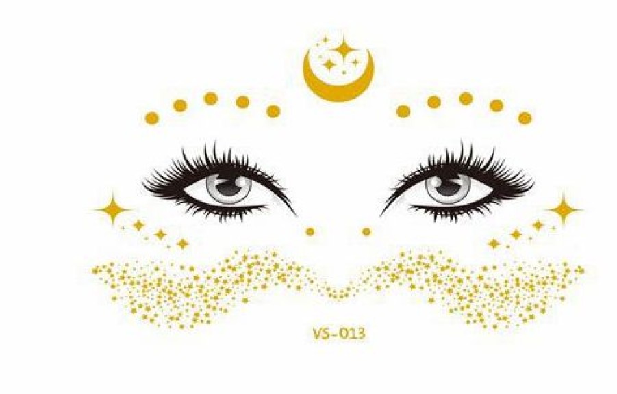 Accessories * | Ae Crescent Moon Sparkles Freckle Temporary Tattoo Womens Gold