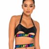 Womens * | Roma Rainbow Love Underboob Top New