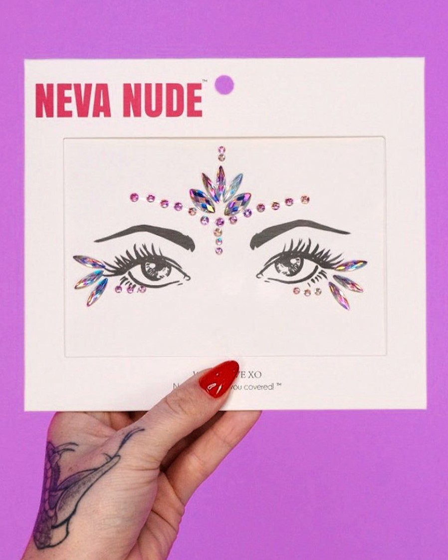 Accessories * | Neva Nude Star Craft Crystal Face Jewel