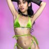 Womens * | Tic Toc Green Velveteen Micro 2Pc Bikini