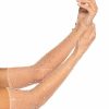 Accessories * | Leg Avenue Nude Rhinestone Fishnet Long Gloves