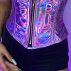 Womens * | Daisy'S Corsets New Lavender Dreamz Holographic Mini Waist Cincher