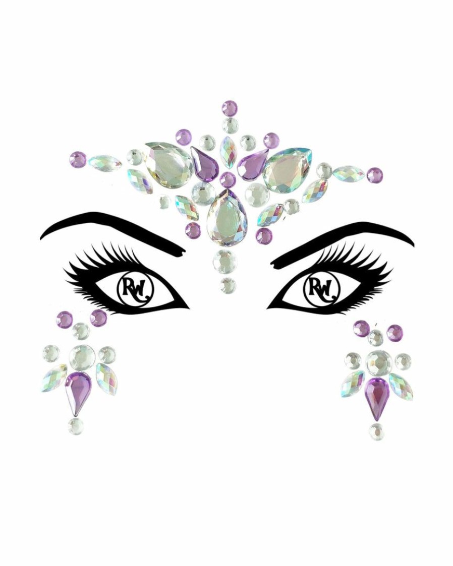 Accessories * | Uniflying Accessories Purple Magic Rhinestone Rave Face Jewel