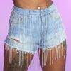 Womens * | Hot And Delicious New Diamond Glazed Denim Shorts