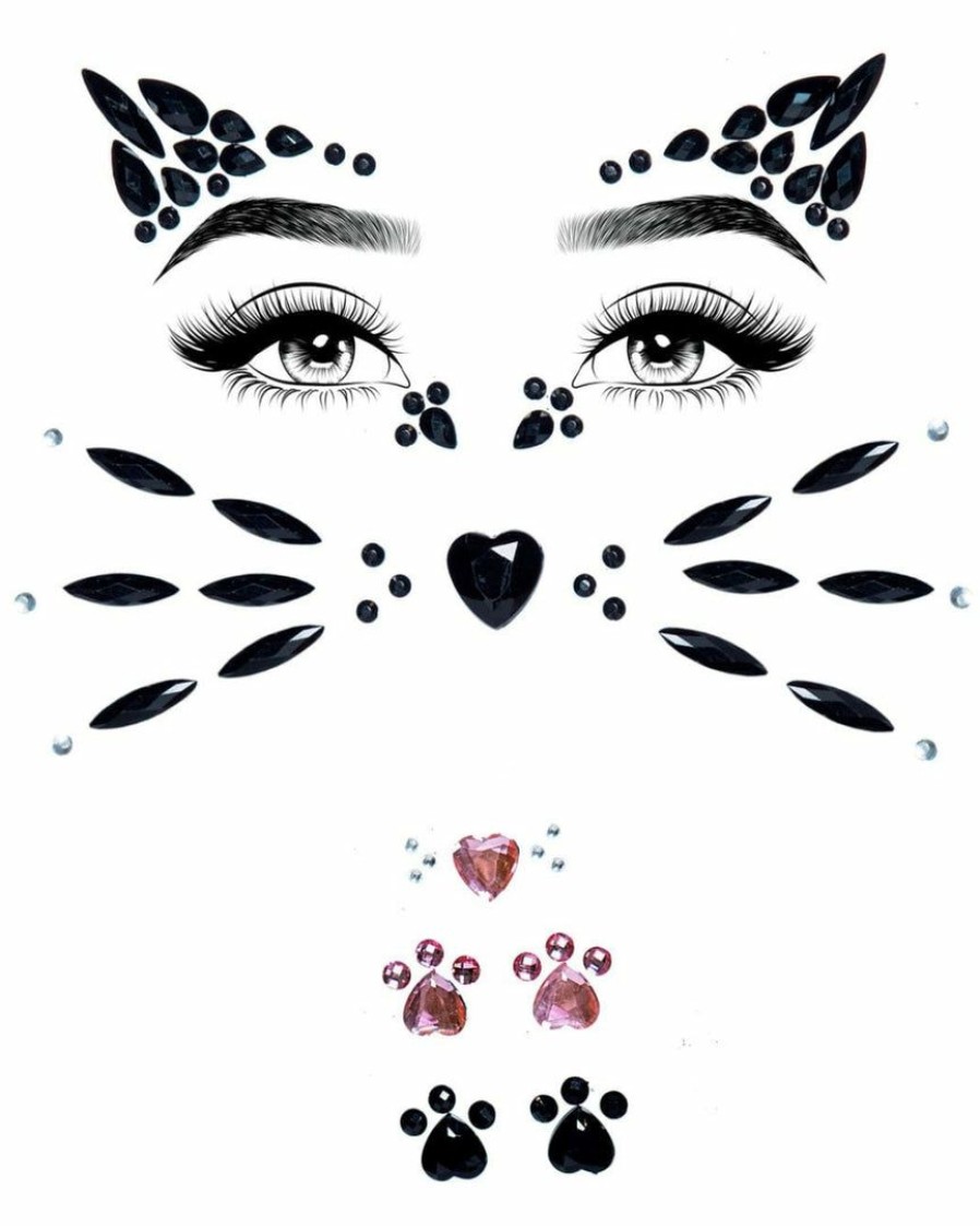 Accessories * | Leg Avenue Meow Kitty Bunny Adhesive Face Jewels Sticker Womens