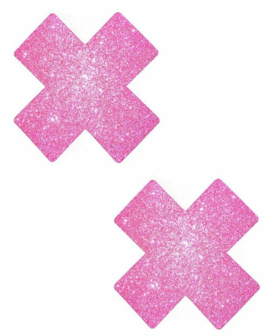 Accessories * | Pastease Plus X Solid Glitter Nipple Pasties Womens