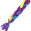 Accessories * | Ae 24 Dark Rainbow Purple Teal Yellow Braiding Hair Extensions Accessories