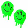 Accessories * | Neva Nude Drip Smiley Neon Green Uv Reactive Pasties