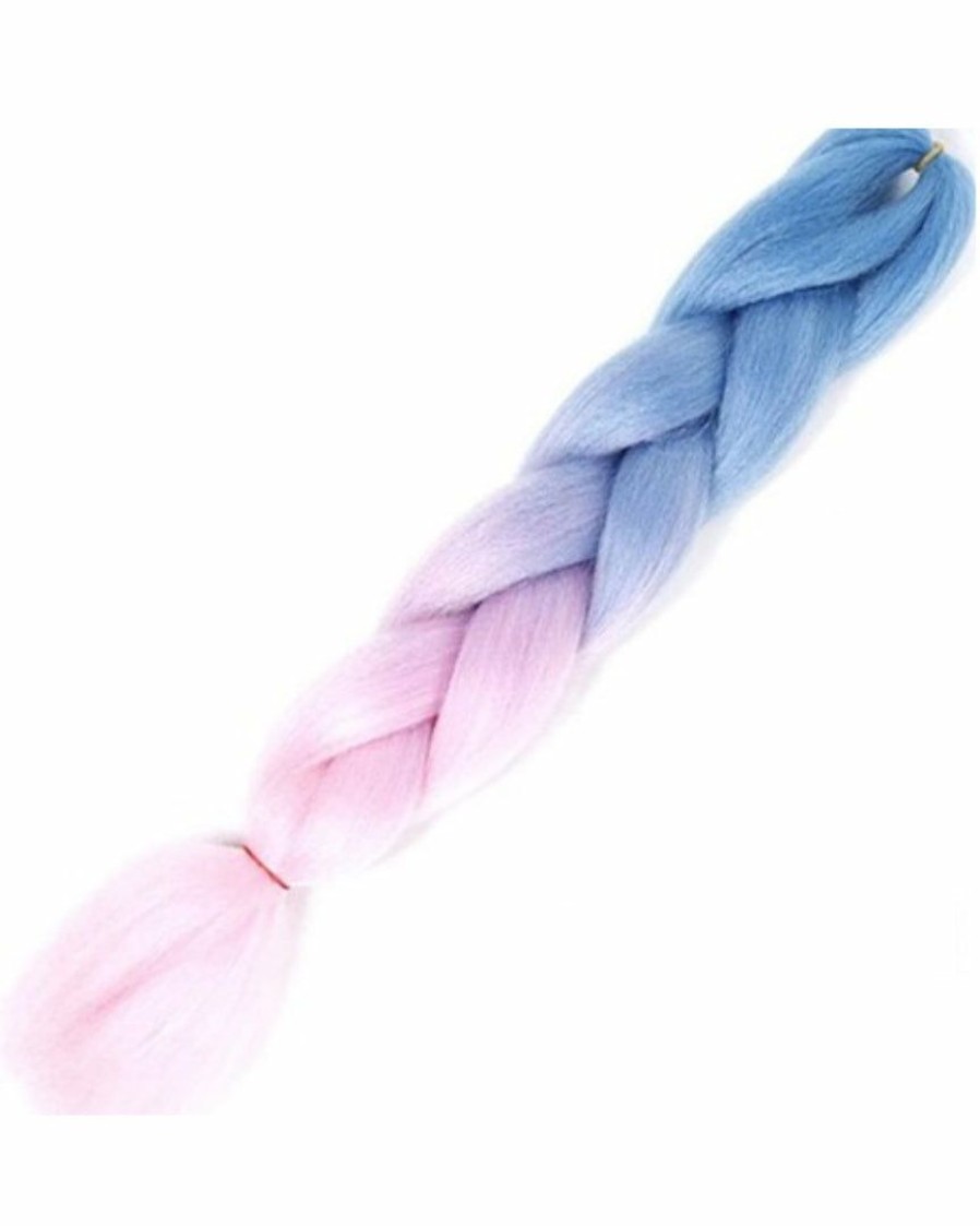 Accessories * | Ae Braiding Hair Extensions Womens Ombre Light Blue/Light Pink