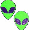 Accessories * | Pastease Green Space Alien With Purple Glitter Eyes Pasties Accessories