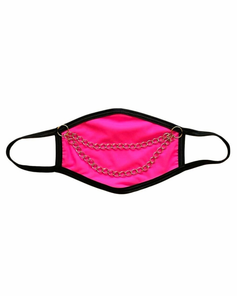 Accessories * | Bodyzone Neon Pink Chain Me Up Face Mask