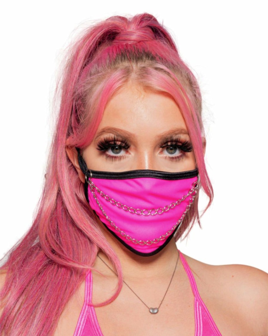 Accessories * | Bodyzone Neon Pink Chain Me Up Face Mask