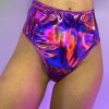 Womens * | J. Valentine Cyber Prom Holographic Vinyl Pvc High Waist Shorts New