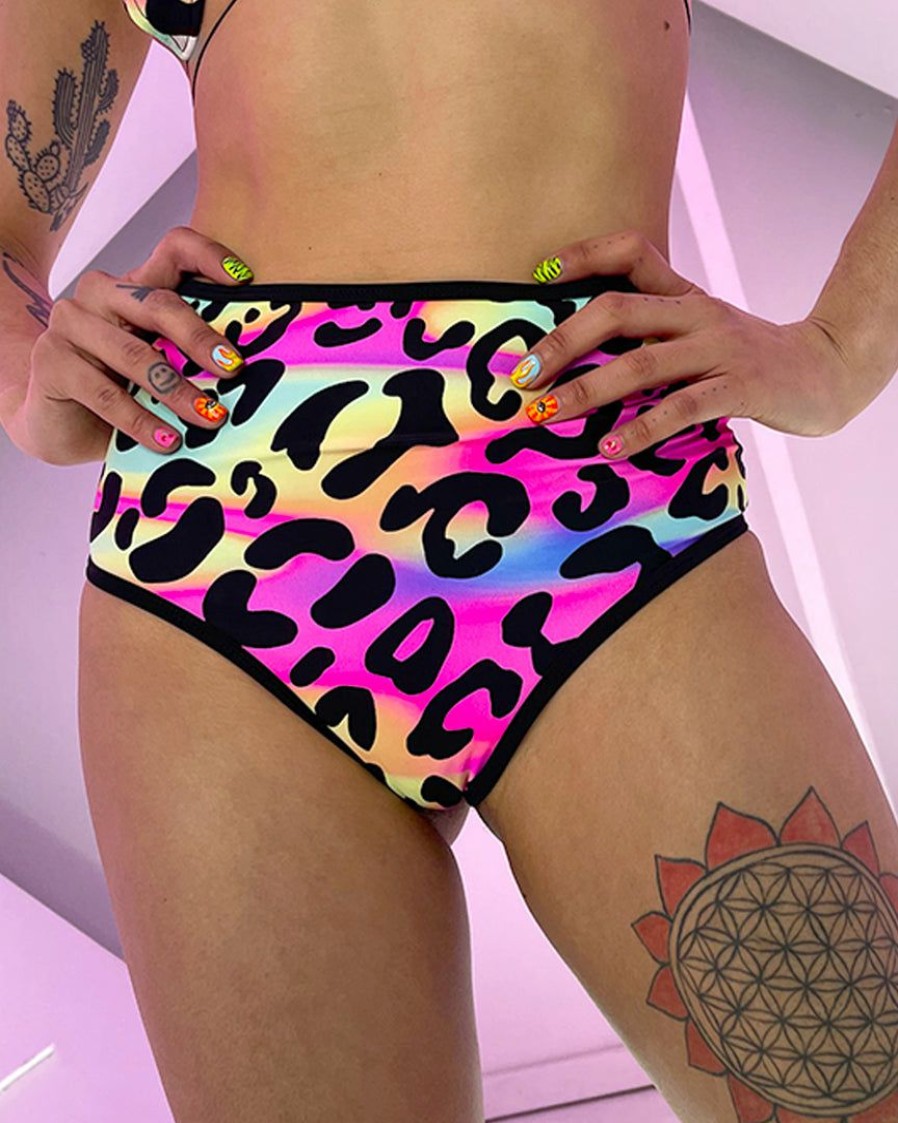 Womens * | Elizabeth Acid Jungle High Waist Thong Bottoms