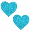 Accessories * | Neva Nude Accessories Bowie Blue Glitter Heart Pasties