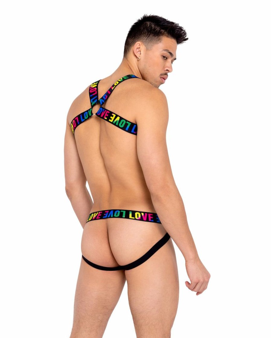 Womens * | Roma Womens Rainbow Love Jockstrap