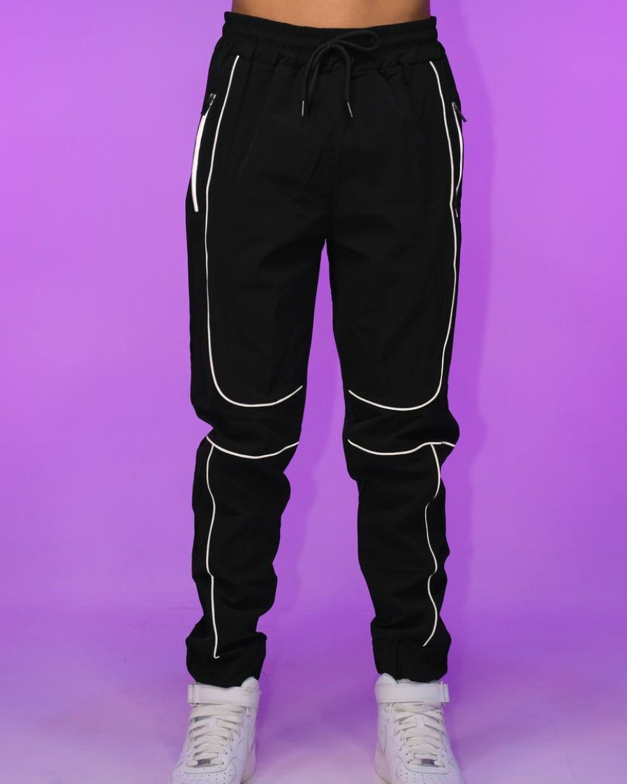 Womens * | Ae Womens Black Reflective Joggers