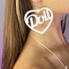 Accessories * | Ae I'Ll Be Your Doll Heart Shaped Pvc Earrings Womens