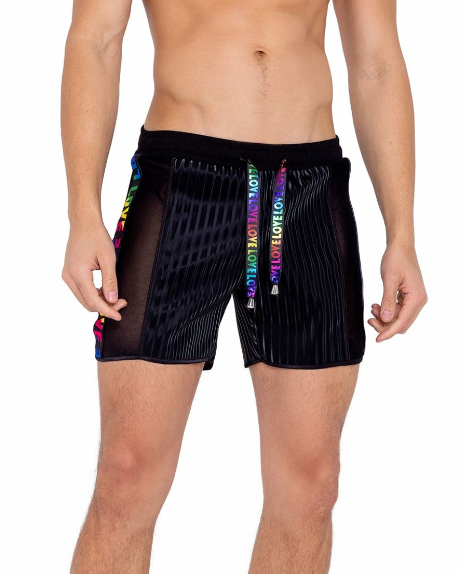 Womens * | Roma Rainbow Love Two-Tone Biker Shorts