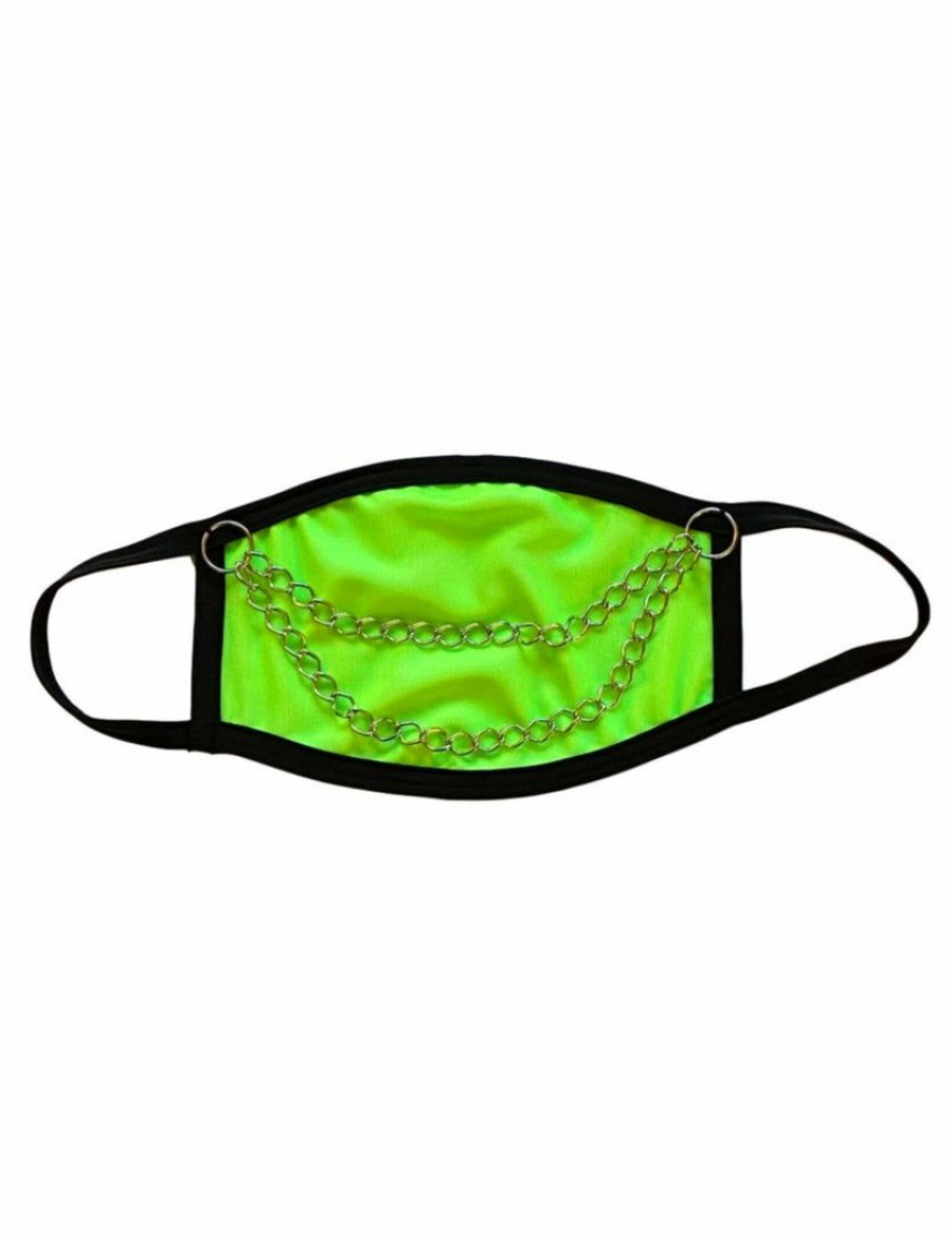 Accessories * | Bodyzone Accessories Neon Green Chain Me Up Face Mask