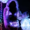 Womens * | J. Valentine White Furry Lavender Led Cropped Hooded Rave Jacket New