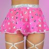 Womens * | Roma Pink Cosmic Stardust Mesh Mini Skirt