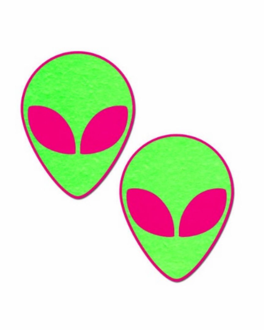 Accessories * | Pastease Neon Blacklight Reactive Alien Nipple Pasties