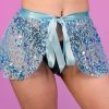 Womens * | J. Valentine Aqua Sequin Net Tie Skirt New