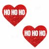 Accessories * | Neva Nude Feelin' Ho Ho Ho Reflective Red Glitter I Heart U Pasties