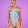 Womens * | Hot And Delicious Baby Blue Getaway Mesh Bodysuit