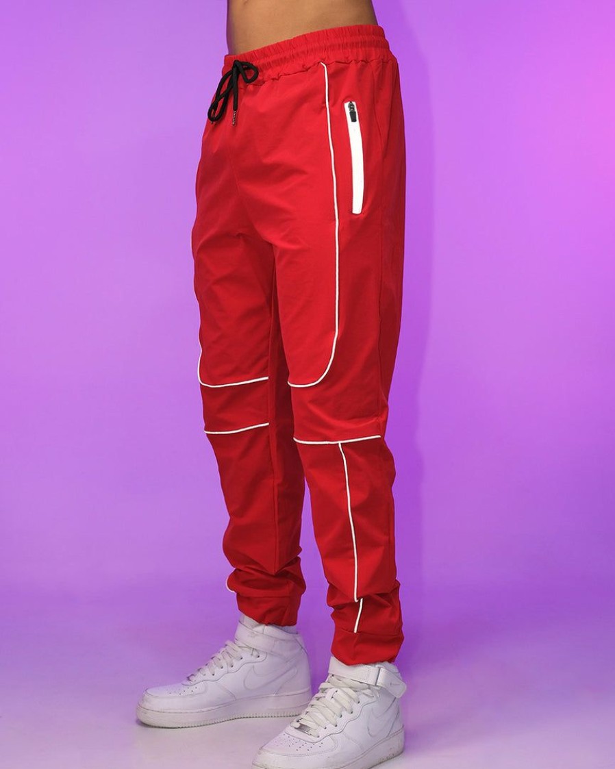 Womens * | Ae Womens Red Reflective Unisex Joggers