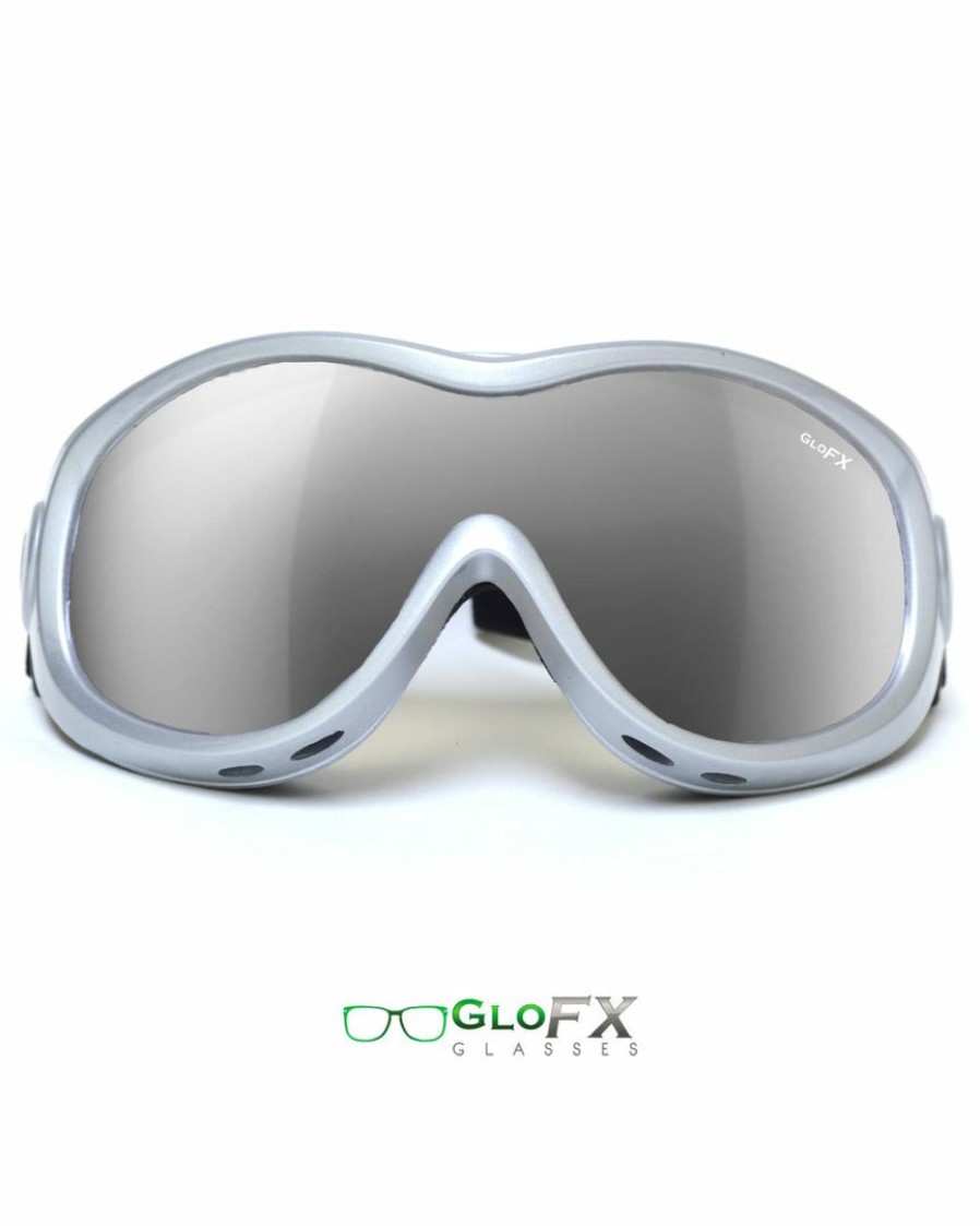 Accessories * | Glofx Silver Diffraction Ski Goggles Silver Mirror Womens